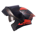 CASCO ABATIBLE ICH 3120 DOBLE VISOR MIXTER NEGRO ROJO MATE VISOR NEGRO