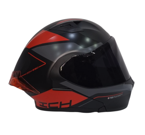 CASCO ABATIBLE ICH 3120 DOBLE VISOR MIXTER NEGRO ROJO MATE VISOR NEGRO
