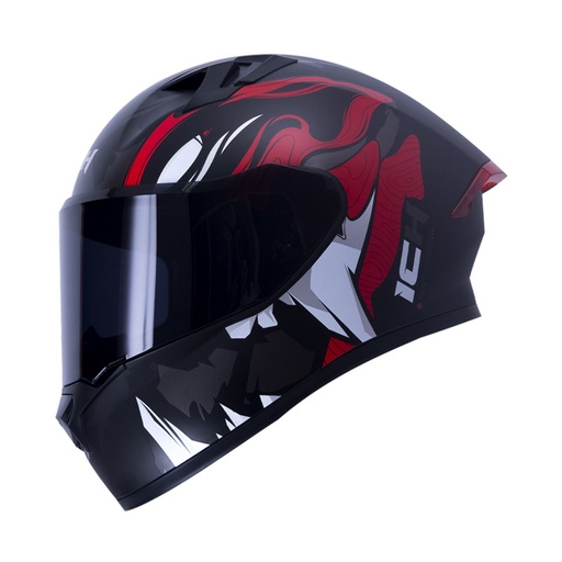 CASCO INTEGRAL ICH 503 POOL NEGRO ROJO MATE VISOR NEGRO