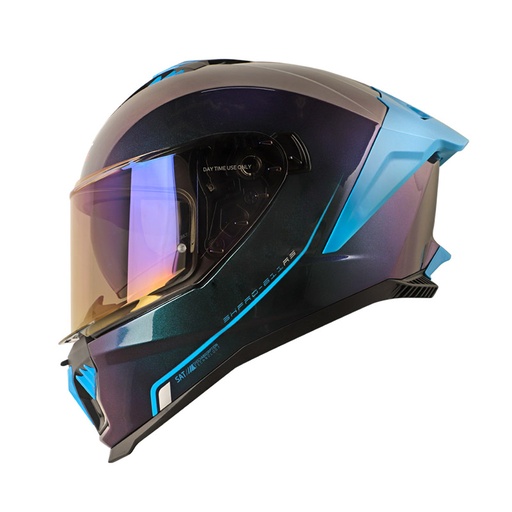 CASCO INTEGRAL SHAFT SHPRO611RS XOLID CAMALEON AZUL BRILLO VISOR AZUL