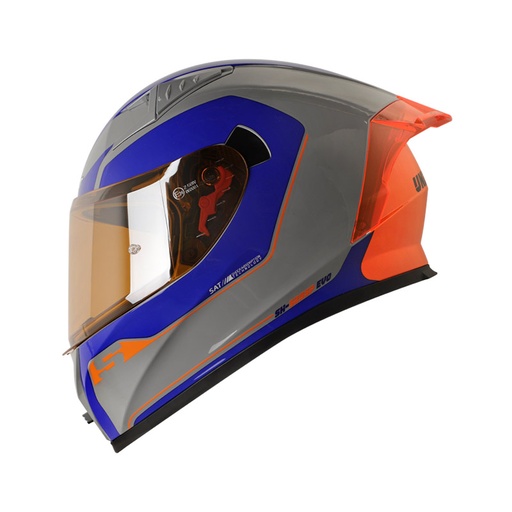 CASCO INTEGRAL SHAFT SH526SP EVO UNDERCOVER GRIS AZUL BRILLO