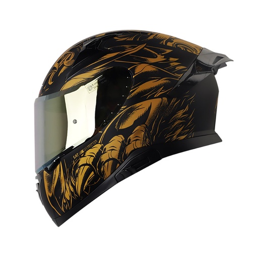 CASCO INTEGRAL SHAFT SHPRO612 DOBLE VISOR APEX PREDATOR  DORADO NEGRO MATE VISOR DORADO