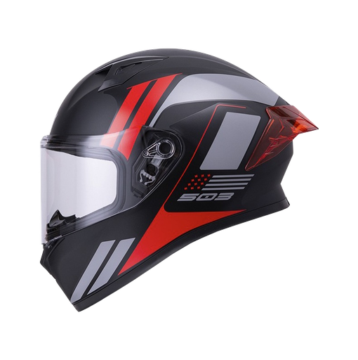 CASCO INTEGRAL ICH 503 NEZA NEGRO ROJO BRILLO VISOR TRANSPARENTE