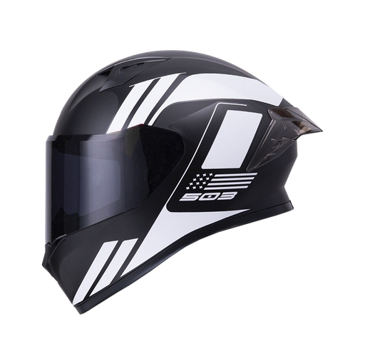 CASCO INTEGRAL ICH 503 NEZA NEGRO BLANCO BRILLO VISOR NEGRO