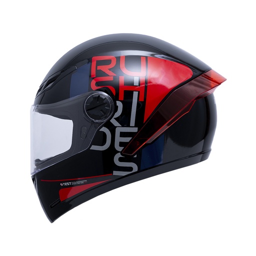 CASCO INTEGRAL ICH 501SP DOPE NEGRO ROJO BRILLO VISOR TRANSPARENTE