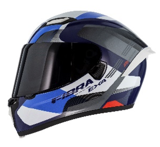 CASCO INTEGRAL FIBRA EXA DOBLE VISOR SUMMIT CHROMA AZUL BLANCO BRILLO