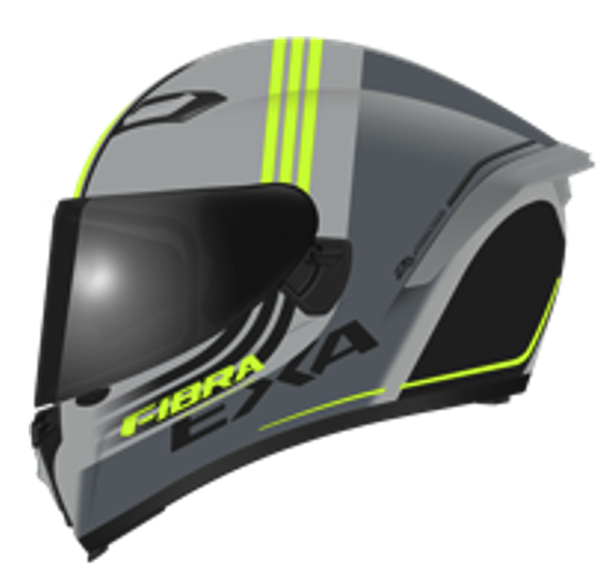 CASCO INTEGRAL FIBRA EXA DOBLE VISOR REVOLT GRIS NEON BRILLO