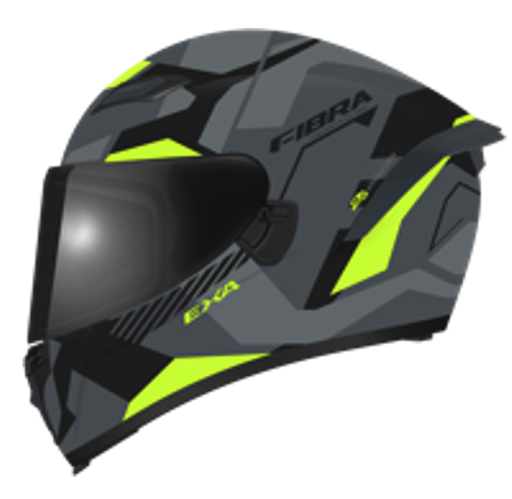 CASCO INTEGRAL FIBRA EXA DOBLE VISOR DELVON ANTRACITA NEON BRILLO