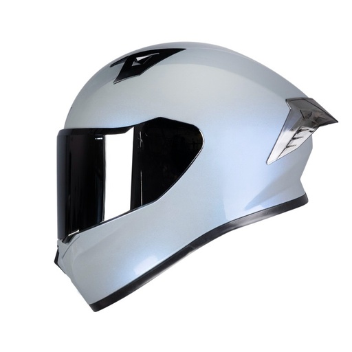 CASCO INTEGRAL ICH 503 SOLID CAMALEON GRIS BRILLO VISOR AZUL