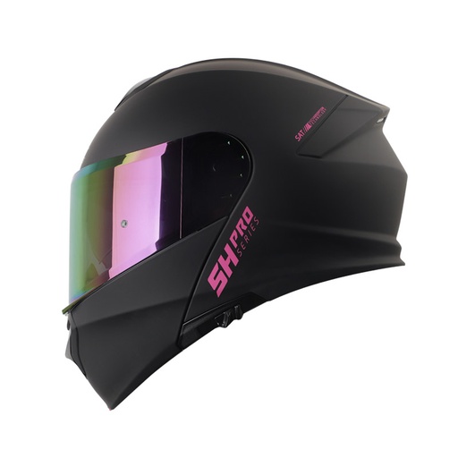 CASCO ABATIBLE SHAFT 4000 EVO DOBLE VISOR SOLID NEGRO FUCSIA MATE