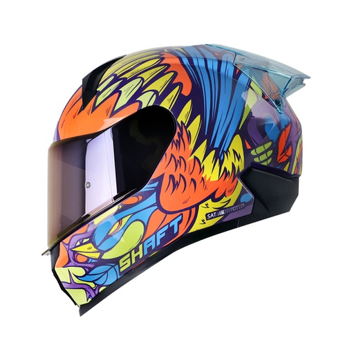 CASCO INTEGRAL SHAFT SH560 EVO FLY MORADO AZUL BRILLO