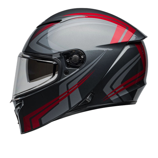 CASCO INTEGRAL BELL LITHIUM JETSTREAM GRIS ROJO BRILLO