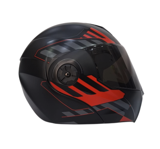 CASCO ABATIBLE ICH 3110DOT DOBLE VISOR CICU NEGRO ROJO MATE VISOR NEGRO