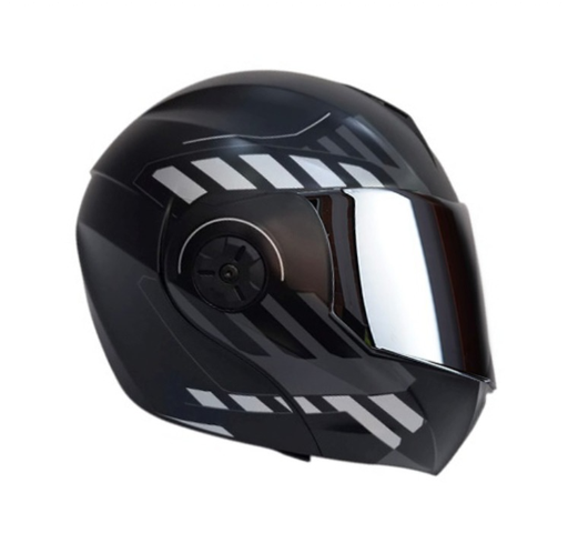 CASCO ABATIBLE ICH 3110DOT DOBLE VISOR CICU NEGRO GRIS MATE VISOR SILVER