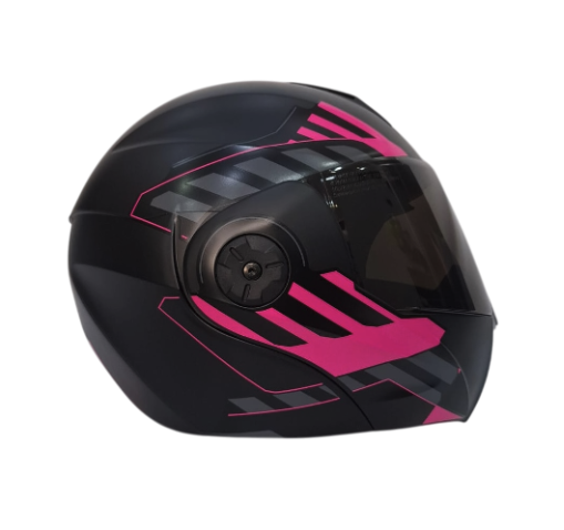 CASCO ABATIBLE ICH 3110DOT DOBLE VISOR CICU NEGRO FUCSIA MATE VISOR NEGRO