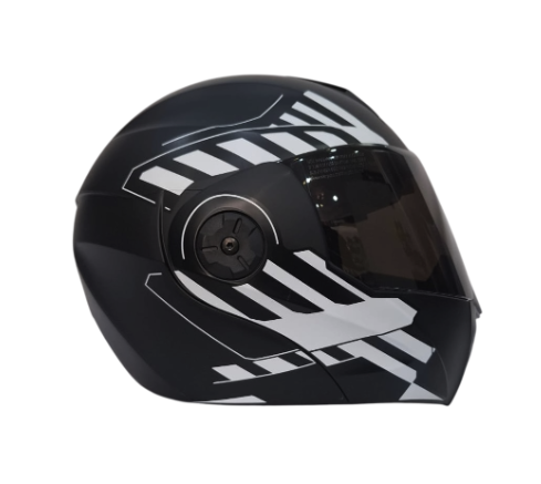 CASCO ABATIBLE ICH 3110DOT DOBLE VISOR CICU NEGRO BLANCO MATE VISOR NEGRO