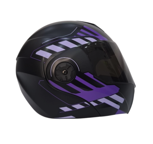 CASCO ABATIBLE ICH 3110DOT DOBLE VISOR CICU NEGRO MORADO MATE VISOR NEGRO