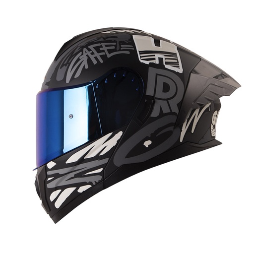 CASCO ABATIBLE HRO HRO3480 EVO DOBLE VISOR TAGS NEGRO GRIS MATE