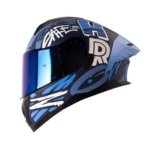 CASCO ABATIBLE HRO HRO3480 EVO DOBLE VISOR TAGS AZUL OSCURO AZUL MATE