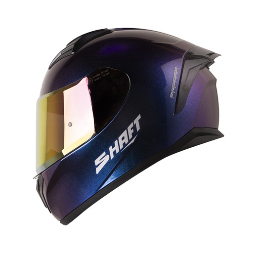 CASCO INTEGRAL SHAFT SH582SP EVO SOLID CAMALEON SILVER BRILLO VISOR MORADO SPOILER NEGRO