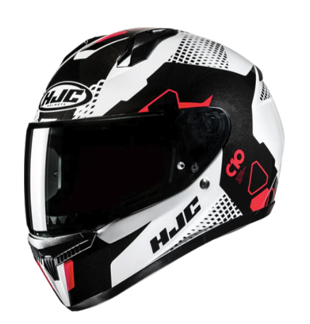 CASCO INTEGRAL HJC C10 ASPA MC1 ROJO BLANCO BRILLO-INCLUYE PINLOCK
