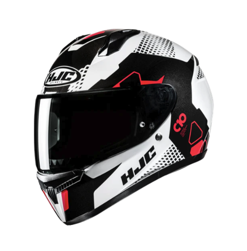 CASCO INTEGRAL HJC C10 ASPA MC1 ROJO BLANCO BRILLO-INCLUYE PINLOCK