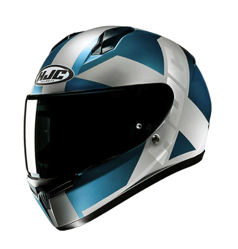 CASCO INTEGRAL HJC C10 TEZ MC2SF AZUL GRIS CLARO MATE-INCLUYE PINLOCK