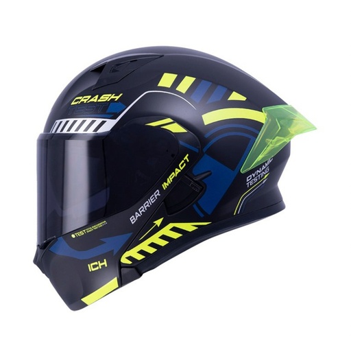 CASCO ABATIBLE ICH 3120 DOBLE VISOR COLOR TEST NEGRO AMARILLO BRILLO VISOR NEGRO
