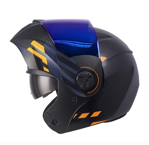 CASCO ABATIBLE ICH 3110DOT DOBLE VISOR CICU NEGRO AZUL NAVY MATE VISOR AZUL