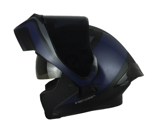 CASCO ABATIBLE ICH 3120 DOBLE VISOR FURTHER NEGRO AZUL NAVY MATE VISOR NEGRO