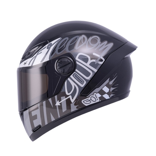 CASCO INTEGRAL ICH 501SP DM MESSAGE NEGRO GRIS VISOR NEGRO