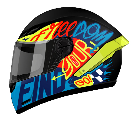 CASCO INTEGRAL ICH 501SP DM MESSAGE NEGRO AMARILLO VISOR NEGRO