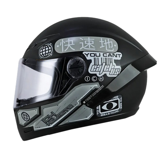 CASCO INTEGRAL ICH 501SP ARIGATO NEGRO GRIS BRILLO VISOR TRANSPARENTE