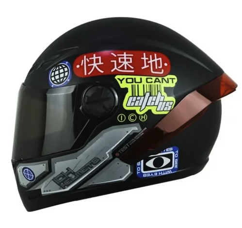 CASCO INTEGRAL ICH 501SP ARIGATO NEGRO ROJO MATE VISOR NEGRO