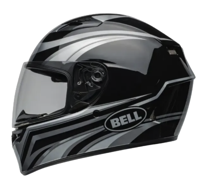 CASCO INTEGRAL BELL QUALIFIER CONDUIT PLATA NEGRO BRILLO