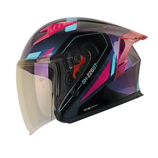 CASCO ABIERTO SHAFT SH226 GT BALAM CAMALEON FUCSIA BRILLO