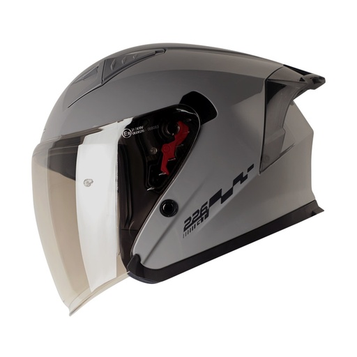 CASCO ABIERTO SHAFT SH226 GT SOLID GRIS OSCURO GRIS BRILLO VISOR SILVER
