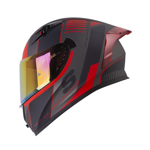 CASCO INTEGRAL SHAFT SH526SP EVO STRAFTER GRIS OSCURO ROJO MATE