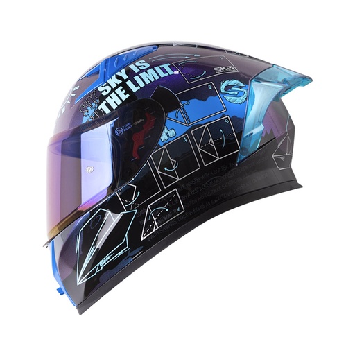CASCO INTEGRAL SHAFT SH526SP EVO PAPYRUS CAMALEON AZUL BRILLO