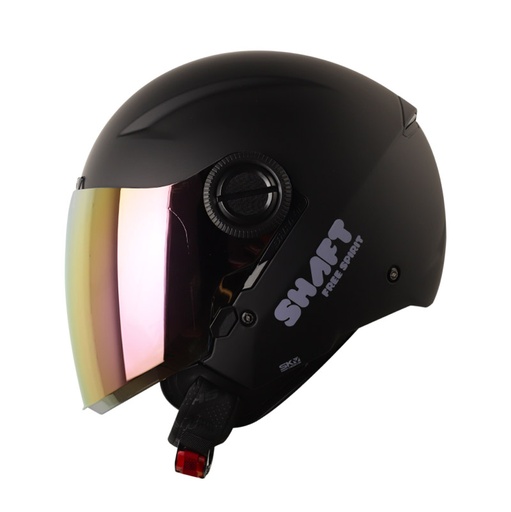 CASCO ABIERTO SHAFT SH212 SOLID NEGRO MORADO CLARO MATE VISOR IRIDIUM MORADO