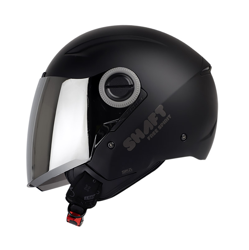 CASCO ABIERTO SHAFT 212 SOLID NEGRO NEGRO MATE VISOR SILVER