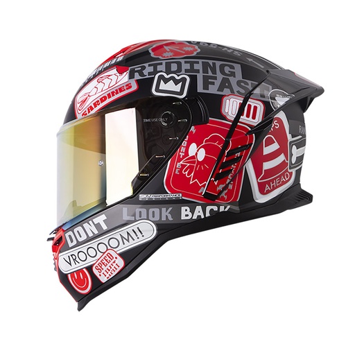 CASCO INTEGRAL SHAFT SH598GTR RANDOMIZER NEGRO ROJO MATE