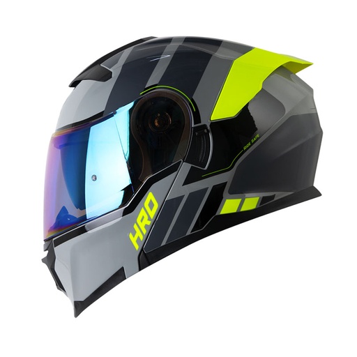 CASCO ABATIBLE HRO 3440 DOBLE VISOR ROC GRIS AMARILLO BRILLO