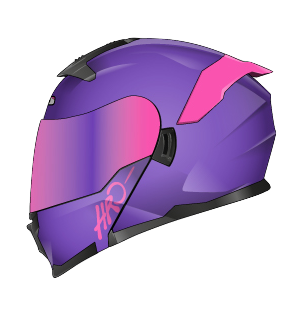CASCO ABATIBLE HRO 3440 DOBLE VISOR SOLID MORADO FUCSIA