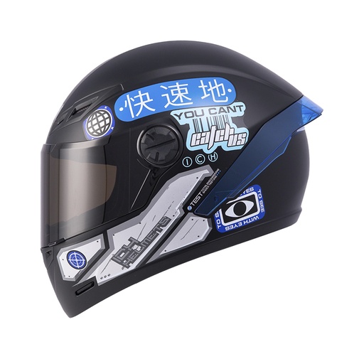 CASCO INTEGRAL ICH 501SP ARIGATO NEGRO AZUL MATE VISOR NEGRO