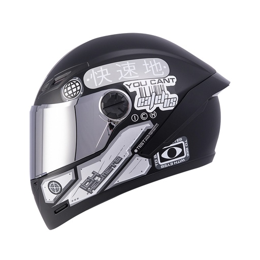 CASCO INTEGRAL ICH 501SP ARIGATO NEGRO GRIS MATE VISOR SILVER