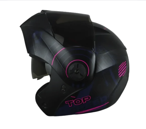 CASCO ABATIBLE ICH 3110DOT DOBLE VISOR AIR FORZA NEGRO FUCSIA VISOR NEGRO