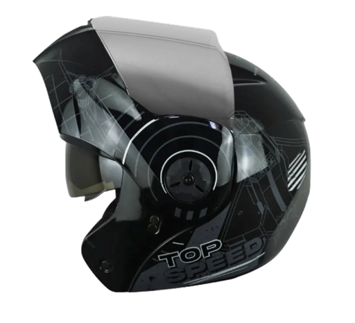 CASCO ABATIBLE ICH 3110DOT DOBLE VISOR AIR FORZA NEGRO SILVER VISOR SILVER