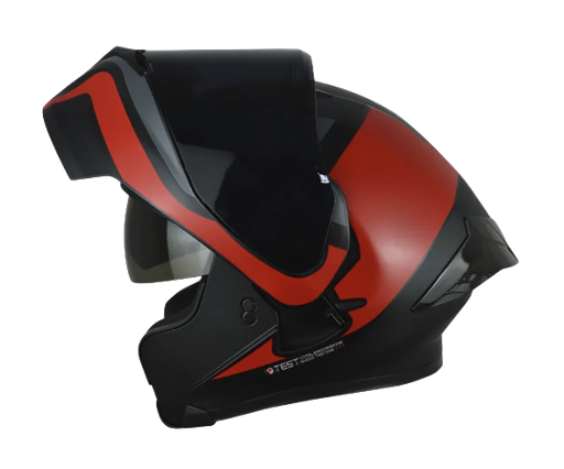 CASCO ABATIBLE ICH 3120 DOBLE VISOR FURTHER NEGRO ROJO VISOR NEGRO