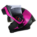 CASCO ABATIBLE ICH 3120 DOBLE VISOR FURTHER NEGRO FUCSIA MATE VISOR TRANSPARENTE